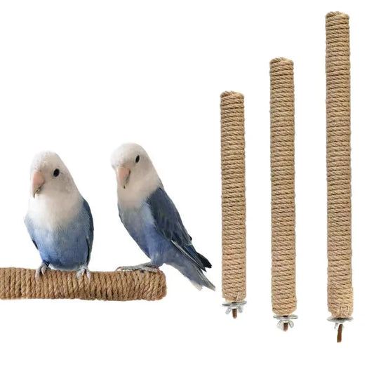 Parrot Pet Standing Stick Wood Hanging Stand Rack Toy Sticksstand Branch Perches for Bird Cage Bar Paw Grinding Clean Toys