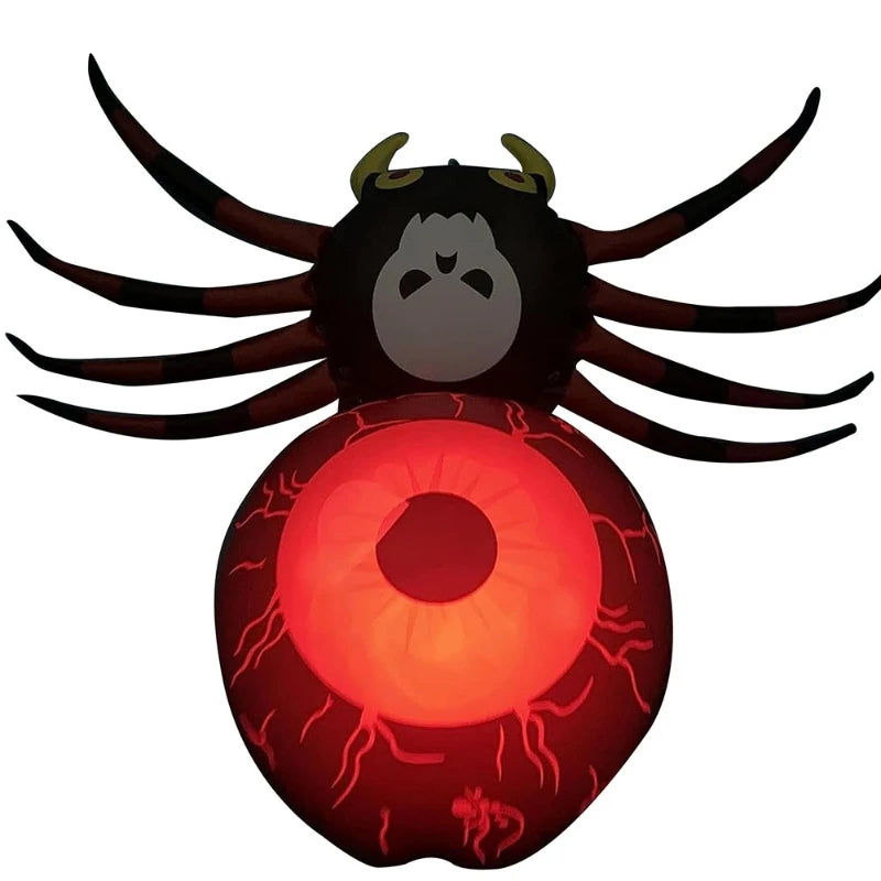Halloween Decorations PVC Inflatable Spider LED Glow in the Dark Spider Balloon Halloween Party Supplies Yard Scary Ornaments