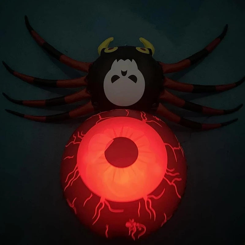 Halloween Decorations PVC Inflatable Spider LED Glow in the Dark Spider Balloon Halloween Party Supplies Yard Scary Ornaments