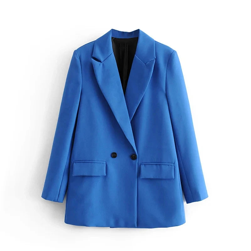 TRAF Blazer Woman Black Beige Khaki Blue Green Gray Women Coat Fashion Office Wear Women'S Blazers Jacket Outerwears 2024