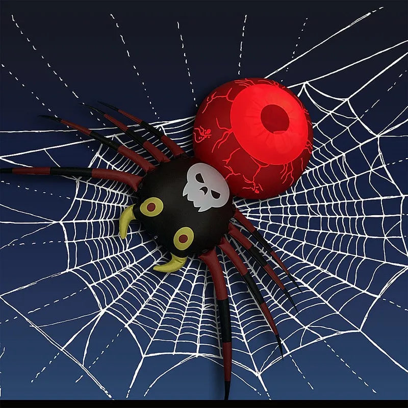 Halloween Decorations PVC Inflatable Spider LED Glow in the Dark Spider Balloon Halloween Party Supplies Yard Scary Ornaments